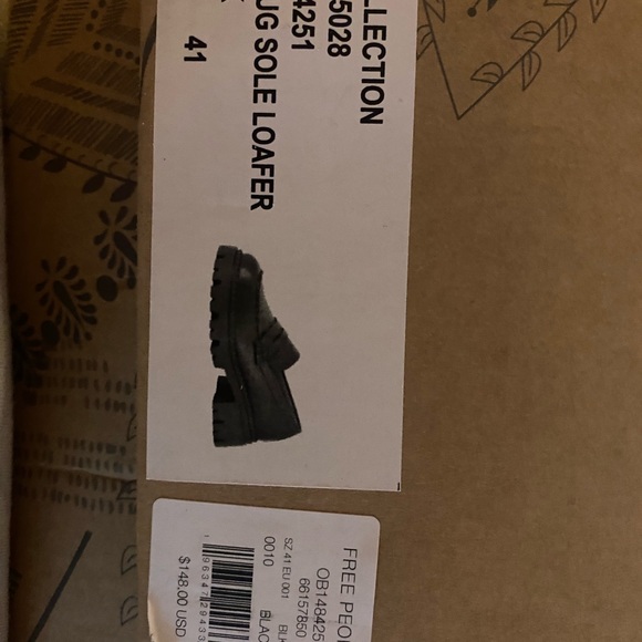 Free People Lyra Lug Sole Loafer in Black Size 41 - Picture 4 of 11